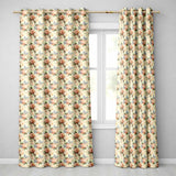 Soft Pastel Floral Garden Bouquet on Cream Background Seamless Pattern  Readymade Eyelet Ring Top Thermal 100% Blackout Curtains
