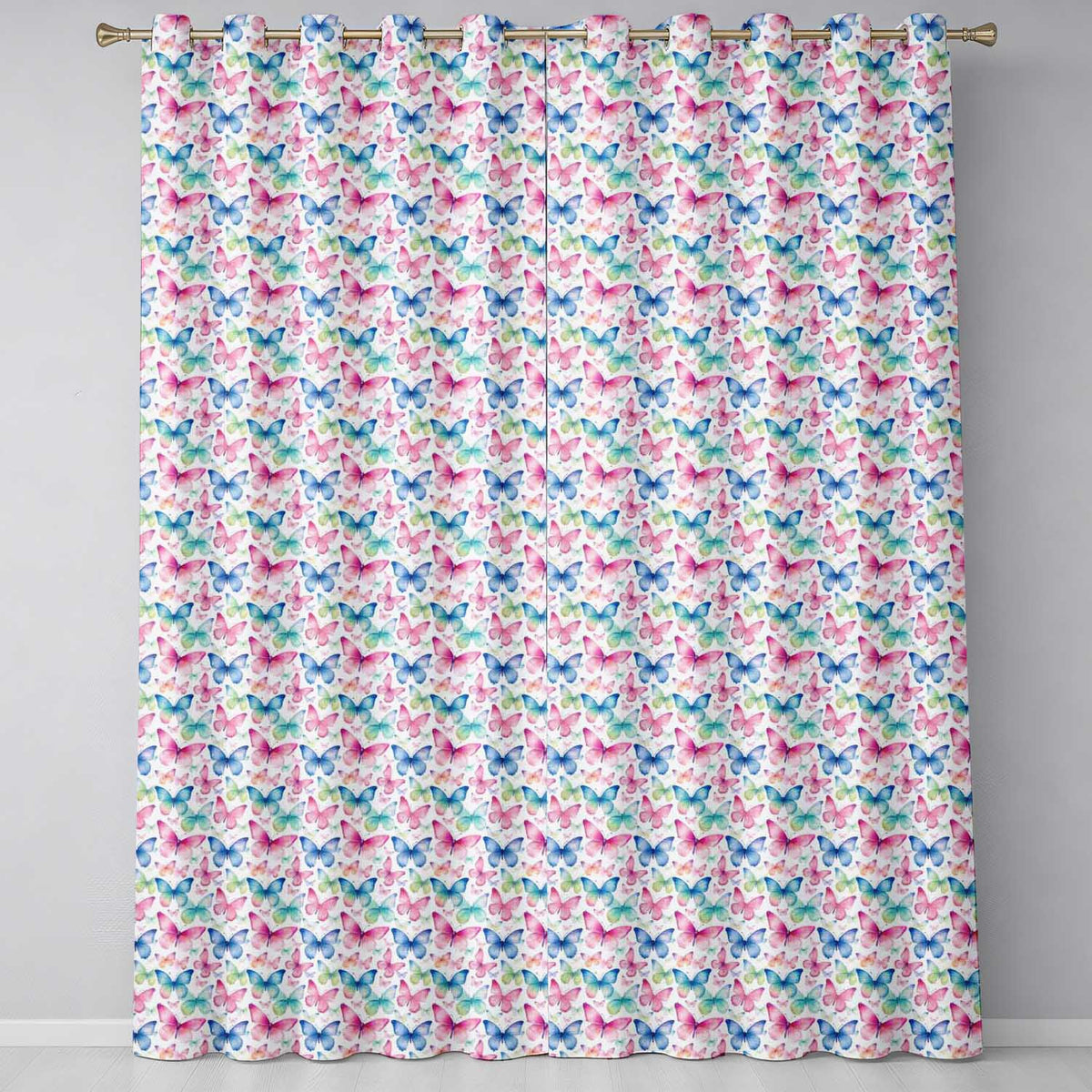Pastel Gradient Butterflies in Soft Pink and Blue Seamless Pattern  Readymade Eyelet Ring Top Thermal 100% Blackout Curtains