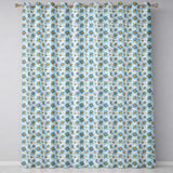 Large Blue Daisy Floral Pattern with Soft Detail Seamless Pattern  Readymade Eyelet Ring Top Thermal 100% Blackout Curtains