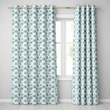 Large Blue Daisy Floral Pattern with Soft Detail Seamless Pattern  Readymade Eyelet Ring Top Thermal 100% Blackout Curtains