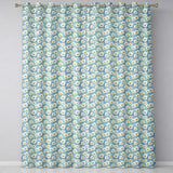 Light Blue Watercolor Daisy Scatter Seamless Pattern  Readymade Eyelet Ring Top Thermal 100% Blackout Curtains