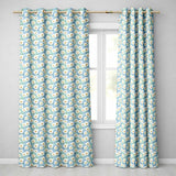 Light Blue Watercolor Daisy Scatter Seamless Pattern  Readymade Eyelet Ring Top Thermal 100% Blackout Curtains