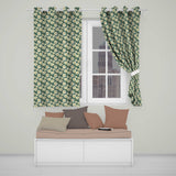 Dark Teal Background White Daisy Floral Seamless Pattern  Readymade Eyelet Ring Top Thermal 100% Blackout Curtains