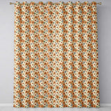 Rustic Orange and Cream Daisy Floral Seamless Pattern  Readymade Eyelet Ring Top Thermal 100% Blackout Curtains