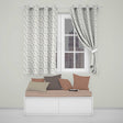 Soft Blue Floral with Gold Speckle Seamless Pattern  Readymade Eyelet Ring Top Thermal 100% Blackout Curtains