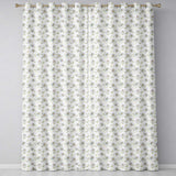 Soft Blue Floral with Gold Speckle Seamless Pattern  Readymade Eyelet Ring Top Thermal 100% Blackout Curtains