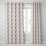 Soft Pastel Purple Pink Hydrangea Floral Seamless Pattern  Readymade Eyelet Ring Top Thermal 100% Blackout Curtains