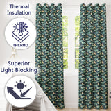 Night Sky Moon and Clouds Stars Seamless Pattern  Readymade Eyelet Ring Top Thermal 100% Blackout Curtains