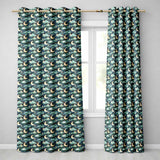 Night Sky Moon and Clouds Stars Seamless Pattern  Readymade Eyelet Ring Top Thermal 100% Blackout Curtains