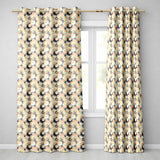 Neutral Beige Celestial Moon and Stars Seamless Pattern  Readymade Eyelet Ring Top Thermal 100% Blackout Curtains