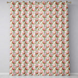 Soft Pink Protea Flowers and Green Leaves Seamless Pattern  Readymade Eyelet Ring Top Thermal 100% Blackout Curtains