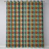 Vintage Hanging Lanterns and Flowers Soft Stripe Seamless Pattern  Readymade Eyelet Ring Top Thermal 100% Blackout Curtains