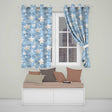 Cute Smiling Starfish with Soft Blue Floral Background Seamless Pattern  Readymade Eyelet Ring Top Thermal 100% Blackout Curtains