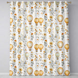 Vintage Hot Air Balloons with Floral Elements Seamless Pattern  Readymade Eyelet Ring Top Thermal 100% Blackout Curtains