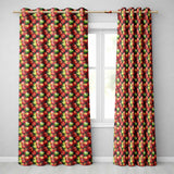 Realistic Red and Green Apples Cluster Seamless Pattern  Readymade Eyelet Ring Top Thermal 100% Blackout Curtains