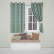 Botanical Branches with Red Berries and Leaves Seamless Pattern  Readymade Eyelet Ring Top Thermal 100% Blackout Curtains