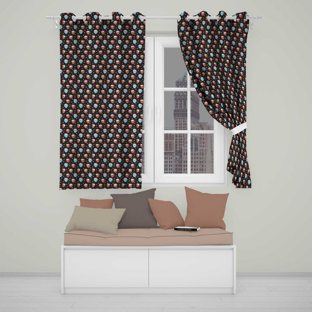 Hot Chocolate Mugs with Marshmallows and Sprinkles Seamless Pattern  Readymade Eyelet Ring Top Thermal 100% Blackout Curtains
