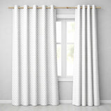 Elegant Small Scale Floral Damask Beige Seamless Pattern  Readymade Eyelet Ring Top Thermal 100% Blackout Curtains