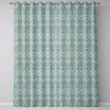 Classic William Morris Style Green Botanical Seamless Pattern  Readymade Eyelet Ring Top Thermal 100% Blackout Curtains