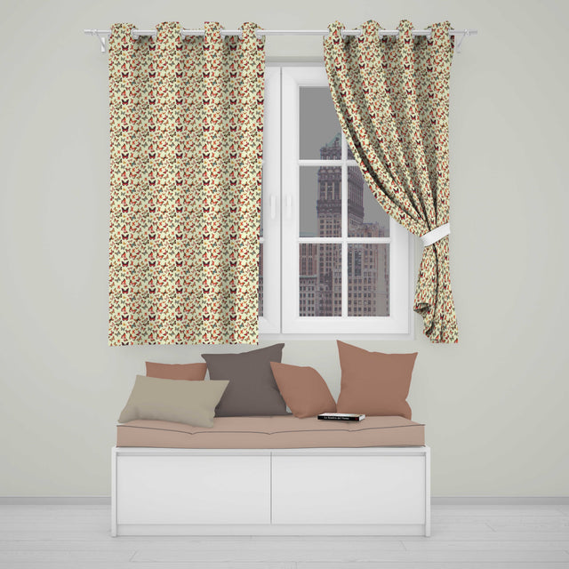 Colorful Butterfly Collection Mixed Styles Seamless Pattern  Readymade Eyelet Ring Top Thermal 100% Blackout Curtains