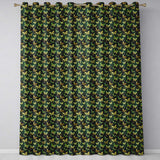 Green and Gold Butterfly Ornamental Luxury Seamless Pattern  Readymade Eyelet Ring Top Thermal 100% Blackout Curtains