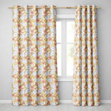 Vintage Floral Botanical Art Nouveau Style Seamless Pattern  Readymade Eyelet Ring Top Thermal 100% Blackout Curtains