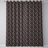 Oriental Crane Birds Pagoda Scenic Detailed Seamless Pattern  Readymade Eyelet Ring Top Thermal 100% Blackout Curtains
