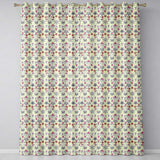 Vintage Meadow Floral with Pink Blooms and Blue Leaves Seamless Pattern  Readymade Eyelet Ring Top Thermal 100% Blackout Curtains