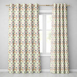 Vintage Meadow Floral with Pink Blooms and Blue Leaves Seamless Pattern  Readymade Eyelet Ring Top Thermal 100% Blackout Curtains
