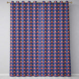 Vibrant Ornate Floral Damask with Bold Orange and Teal Seamless Pattern  Readymade Eyelet Ring Top Thermal 100% Blackout Curtains