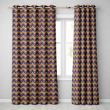 Luxurious Purple and Gold Ornate Floral Damask Seamless Pattern  Readymade Eyelet Ring Top Thermal 100% Blackout Curtains
