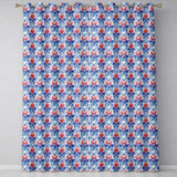 Elegant Blue and Red Watercolor Floral Damask Seamless Pattern  Readymade Eyelet Ring Top Thermal 100% Blackout Curtains