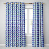 Cool Blue and Teal Watercolor Floral Ornamental Seamless Pattern  Readymade Eyelet Ring Top Thermal 100% Blackout Curtains