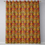 Autumn Forest Deer with Golden Trees Woodland Seamless Pattern  Readymade Eyelet Ring Top Thermal 100% Blackout Curtains