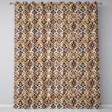 Vintage Brown Tribal Aztec Ornamental Seamless Pattern  Readymade Eyelet Ring Top Thermal 100% Blackout Curtains