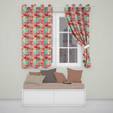 Vibrant Artistic Poppy Flowers with Color Splash Seamless Pattern  Readymade Eyelet Ring Top Thermal 100% Blackout Curtains
