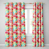 Vibrant Artistic Poppy Flowers with Color Splash Seamless Pattern  Readymade Eyelet Ring Top Thermal 100% Blackout Curtains