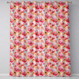 Soft Pastel Poppy Floral Watercolor Artistic Seamless Pattern  Readymade Eyelet Ring Top Thermal 100% Blackout Curtains
