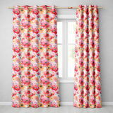 Soft Pastel Poppy Floral Watercolor Artistic Seamless Pattern  Readymade Eyelet Ring Top Thermal 100% Blackout Curtains