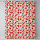 Dreamy Red Poppy Flowers with Paint Drip Effect Seamless Pattern  Readymade Eyelet Ring Top Thermal 100% Blackout Curtains