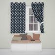 Detailed Blue Tone Eagle Wildlife Seamless Pattern  Readymade Eyelet Ring Top Thermal 100% Blackout Curtains