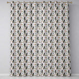 Classic Black White Woodpecker with Berry Branch Seamless Pattern  Readymade Eyelet Ring Top Thermal 100% Blackout Curtains
