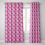 Pink Dahlia Floral Bloom with Soft Purple Leaves Seamless Pattern  Readymade Eyelet Ring Top Thermal 100% Blackout Curtains