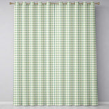 Green and Cream Plaid Check  Texture Seamless Pattern  Readymade Eyelet Ring Top Thermal 100% Blackout Curtains