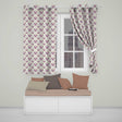 Elegant Purple Damask Floral Vintage Seamless Pattern  Readymade Eyelet Ring Top Thermal 100% Blackout Curtains