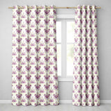 Elegant Purple Damask Floral Vintage Seamless Pattern  Readymade Eyelet Ring Top Thermal 100% Blackout Curtains