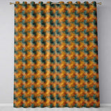 Abstract Gold and Teal Oil Paint Texture Seamless Pattern  Readymade Eyelet Ring Top Thermal 100% Blackout Curtains