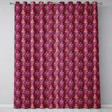 Rich Burgundy Watercolor Damask Ornamental Seamless Pattern  Readymade Eyelet Ring Top Thermal 100% Blackout Curtains