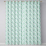 Abstract Mint Green Flowing Feather Swirl Seamless Pattern  Readymade Eyelet Ring Top Thermal 100% Blackout Curtains