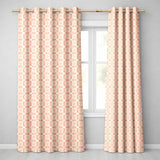 Soft Coral Decorative Damask Floral Seamless Pattern  Readymade Eyelet Ring Top Thermal 100% Blackout Curtains